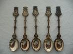 5 verzilverde LEPELTJES D-E van Provincies Nederland, Ophalen of Verzenden