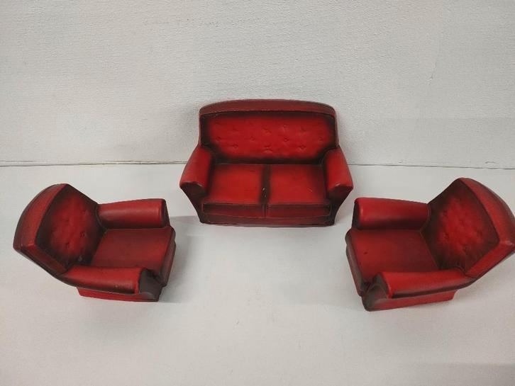 Sindy poppen bank met 2 fauteuils (outlet De Overkant), Verzamelen, Poppen, Gebruikt, Pop, Ophalen of Verzenden