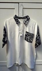 Vintage blouse, maat 38/M - wit & zwart - motief - 90's, Maat 38/40 (M), ., Wit, Ophalen of Verzenden