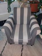 Fauteuil Leen Bakker gestreept grijs wit, Huis en Inrichting, 75 tot 100 cm, Ophalen of Verzenden, Zo goed als nieuw, 75 tot 100 cm