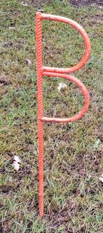 Vintage stalen Sport letters. A t/m F ca. 60 cm hoog!, Ophalen of Verzenden
