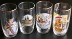 4 Bierglazen met Duitse teksten gouden rand ¼ liter, Verzamelen, Biermerken, Verzenden, Nieuw, Glas of Glazen, Overige merken