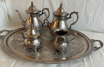 Verzilverd koffieservies theeservies beschikbaar voor biedingen