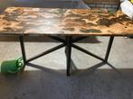 tafel epoxy  olijfhout hout Tafelblad boomstamtafel, Ophalen, 50 tot 100 cm, Vijf personen of meer, Rechthoekig