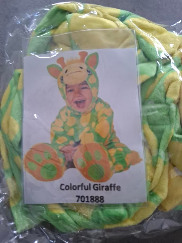 Giraffe onesie maat 68/74 - Zo goed als nieuw, Kinderen en Baby's, Carnavalskleding en Verkleedspullen, Ophalen, Zo goed als nieuw