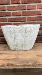 Ovale bloempot wit, Tuin en Terras, Bloempotten, Ophalen of Verzenden, Zo goed als nieuw, Overige vormen, Aardewerk