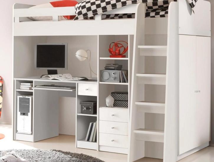 hoogslaper met bureau en kast, Kinderen en Baby's, Kinderkamer | Stapelbedden en Hoogslapers, Gebruikt, Hoogslaper, Ophalen