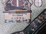 Grondtekening plattegrond van gouda., Antiek en Kunst, Kunst | Etsen en Gravures, Ophalen of Verzenden