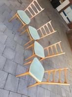 4 vintage ladder stoelen., Ophalen, Gebruikt, Bruin, Vintage