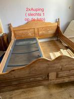 2 pers grenenhouten bed en 2 AUPING spiraalbodems, Huis en Inrichting, 90 cm, Tweepersoons, Ophalen of Verzenden, 200 cm