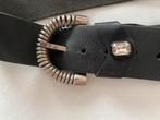 Zwarte leren riem maat 90-95, Kleding | Dames, Riemen en Ceinturen, Heupriem, Ophalen of Verzenden, Zo goed als nieuw, 5 cm of meer