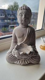 Stenen zwaar Boeddha Buddhabeeld met lotushouder waxinelicht, Ophalen of Verzenden, Zo goed als nieuw