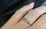 Gouden Vintage ring met edelstenen en diamant. 2025/375., 18 tot 19, Overige kleuren, ., Ophalen of Verzenden