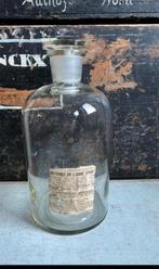Oude franse apothekersfles met etiket, Antiek en Kunst, Ophalen of Verzenden