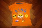 Phonicons Koningsdag t-shirt oranje smiley leeuw, mt 104/110, Kinderen en Baby's, Kinderkleding | Maat 104, Jongen, Gebruikt, Ophalen of Verzenden