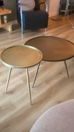 RONDE SALONTAFELS SET VAN 2, Huis en Inrichting, Tafels | Bijzettafels, Minder dan 55 cm, Rond, Zo goed als nieuw, Ophalen