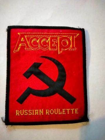 Accept Russian Roulette vintage logo metal patch embleem beschikbaar voor biedingen