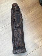 Antieke eikenhouten beeld 'Abraham met stenen tafelen', Verzenden