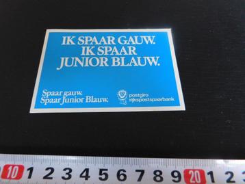 sticker POSTGIRO Ik spaar gauw Ik spaar junior blauw  beschikbaar voor biedingen