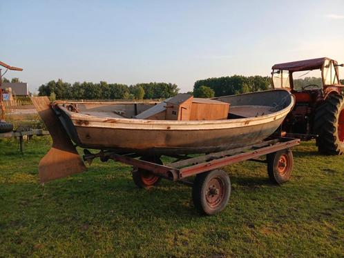 Stalen vlet / Schippersvlet / motorboot, Watersport en Boten, Sloepen, Gebruikt, 30 tot 50 pk, 3 tot 6 meter, Binnenboordmotor