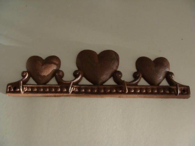 Kapstokje 3 Hartjes Materiaal gietijzer, Huis en Inrichting, Woonaccessoires | Kapstokken, Nieuw, Wandkapstok, Minder dan 100 cm