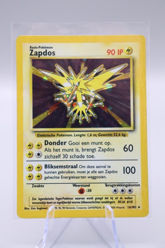 Zapdos 90 16/102 Base set, Hobby en Vrije tijd, Verzamelkaartspellen | Pokémon, Zo goed als nieuw, Losse kaart, Ophalen of Verzenden