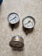 3x manometer/ drukmeter met vloeistof Wika etc, Doe-het-zelf en Verbouw, Meetapparatuur, Gebruikt, Ophalen of Verzenden