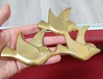 3 messing vogels wand decoratie, made in india, Ophalen of Verzenden