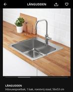 Rvs spoelbak IKEA met kraan, Ophalen of Verzenden, Gebruikt, 25 tot 50 cm, Minder dan 100 cm