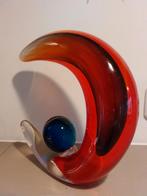 Glazen sculptuur zon & maan – Murano-stijl – ca. 25 cm, Gebruikt, Onbekend, Ophalen of Verzenden, Onbekend