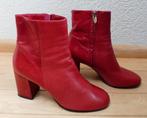 Noë enkellaarzen maat 41 rood echt leer ronde neuzen blokhak, Verzenden, Lage of Enkellaarzen, Noë, Zo goed als nieuw