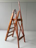 Vintage houten bibliotheek trap ladder Amsterdam uitklapbaar, Doe-het-zelf en Verbouw, Ophalen, Gebruikt, Trap, Opvouwbaar of Inschuifbaar