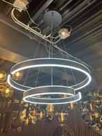Smoke en goud hanglamp 2 cirkels nieuw chandelier led a+, Huis en Inrichting, Lampen | Hanglampen, Kunststof, Nieuw, 75 cm of meer