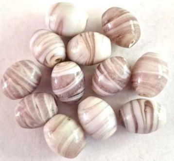  Ovalen gestreepte glas kralen 14 mm beschikbaar voor biedingen