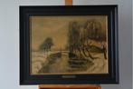 'Hollands winterlandschap' van Louis Apol (1850-1936), Antiek en Kunst, Kunst | Schilderijen | Klassiek, Ophalen of Verzenden