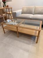 Salontafel 120 cm - Eikenhout en Glas, Huis en Inrichting, Ophalen, 100 tot 150 cm, Eikenhout, 50 tot 100 cm