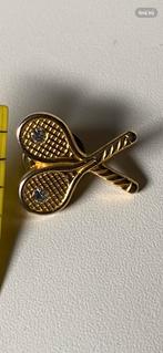 Pin tennis met stras goudkleurig, Met strass, Goud, Overige materialen, Minder dan 4 cm