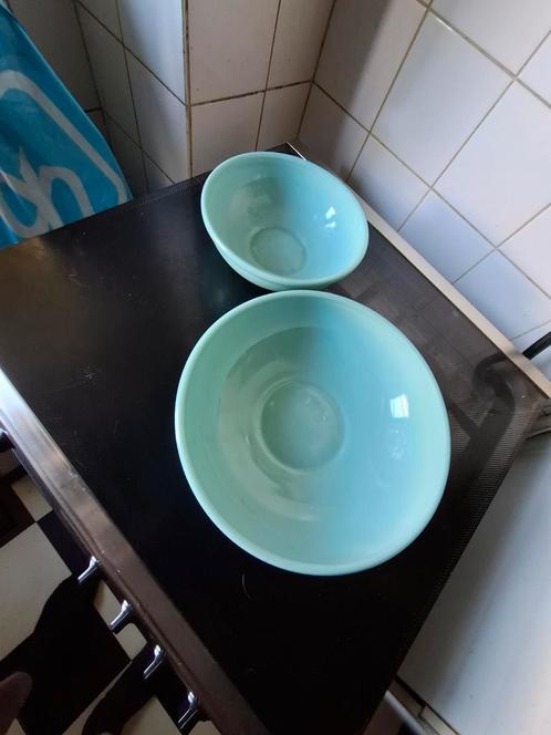 2 x turqoise Copier Leerdam Colopal schalen, Antiek en Kunst, Antiek | Glas en Kristal, Ophalen of Verzenden