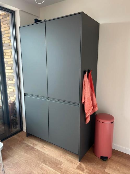 Ikea Metod Voxtorp hoge kast 120x200cm donkergrijs, Huis en Inrichting, Keuken | Complete keukens, Zo goed als nieuw, Grijs, Greeploos