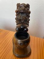 Houten Chinese Leeuw Beeld/Houtsnijwerk Wierookhouder Decora, Antiek en Kunst, Ophalen of Verzenden