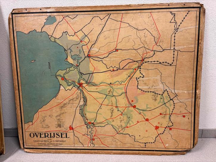 Vijf stuks Oude schoolkaarten wolters, Antiek en Kunst, Antiek | Schoolplaten, Aardrijkskunde, Ophalen