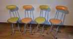 4 metalen klapstoelen, Huis en Inrichting, Stoelen, Ophalen, Twee, Zwart, 2j.brabant@gmail.com