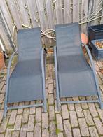 Twee ligstoelen voor in de tuin, Tuin en Terras, Ophalen, Gebruikt, Metaal