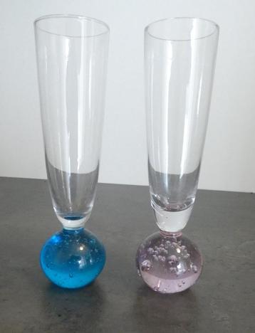2x Glazen vaasjes [1718] beschikbaar voor biedingen