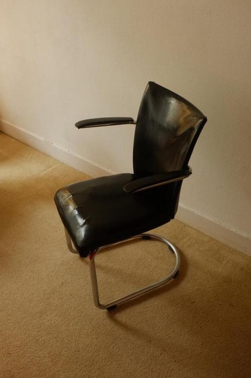 Buisframe De Wit stoel, Huis en Inrichting, Stoelen, Gebruikt, Eén, Kunststof, Metaal, Zwart, Ophalen