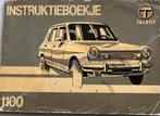 Origineel Instructieboekje Talbot 1100, Ophalen of Verzenden