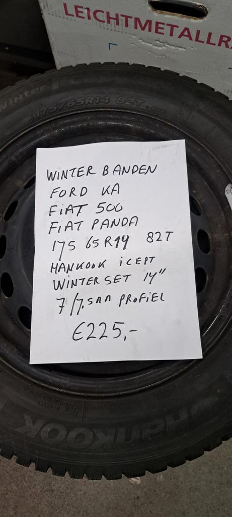 Winterbanden Ford Ka en Fiat 500 goed profiel Hankook, Auto-onderdelen, Banden en Velgen, Banden en Velgen, Winterbanden, 14 inch