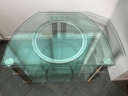 TV Tafel van glas met draaitableau, vh merk Spectral, Huis en Inrichting, Kasten | Televisiemeubels, Gebruikt, Minder dan 100 cm