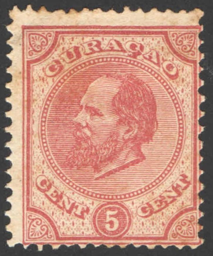 Curacao NVPH nr 3 ongebruikt Koning Willem III 1873, Postzegels en Munten, Postzegels | Nederlandse Antillen en Aruba, Postfris