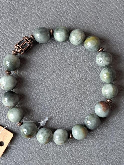 961 edelsteen armband natuurlijke Havikoog Hawk's eye 11.6mm, Sieraden, Tassen en Uiterlijk, Armbanden, Nieuw, Elastiek, Overige kleuren